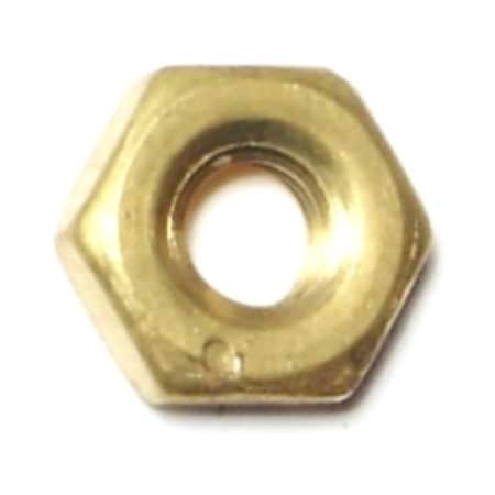 Machine Screw Nut, #10-32, Brass, 48 PK